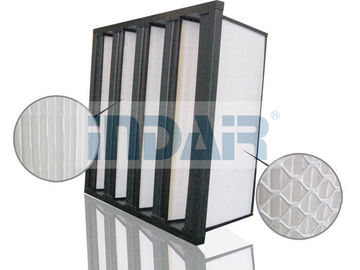 Plastic Frame V Bank Air Filter Lightweight With High Dust Holding Capacity Design